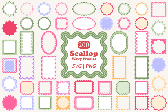 Download Scallop Wavy Frame SVG PNG Bundle - Png bundle Collection