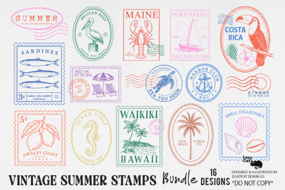 Download Vintage Summer Stamp PNG Bundle - Png bundle Collection