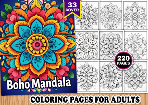 Download Adults Boho Mandala Coloring Book - Boho mandala Collection