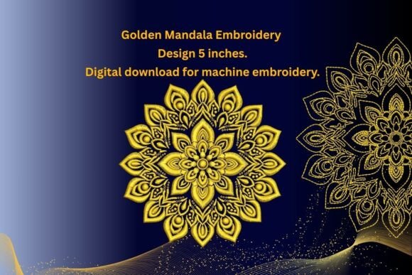 Download Golden Mandala Embroidery Design - Golden Collection
