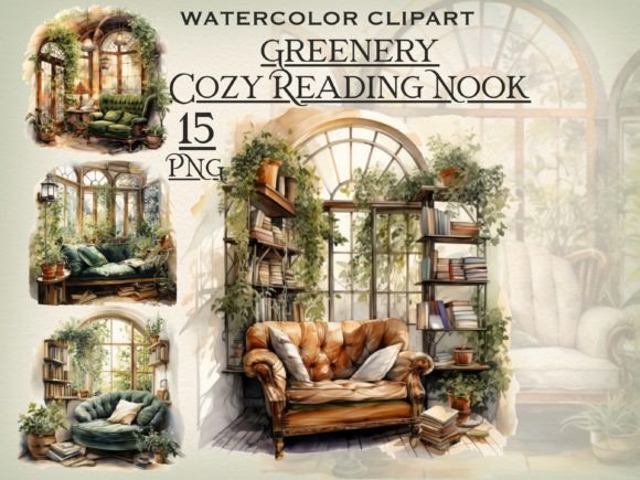Download Greenery Cozy Reading Nook PNG Bundle - Png bundle Collection
