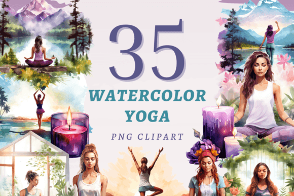 Download Watercolor Yoga PNG Bundle - Png bundle Collection