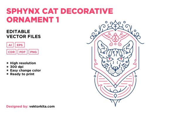 Download Sphynx Cat Decorative Ornament 1 - Decorative ornament Collection